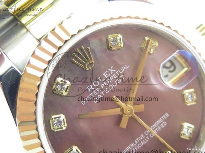 0106 FashionForward Datejust 31mm 278273 SS YG BP Maker Best Edition Gray MOP Diamonds Dial on SS YG Oyster Bracelet 2720